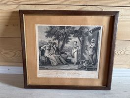 Superbe Gravure représentant « La chanteuse du village »